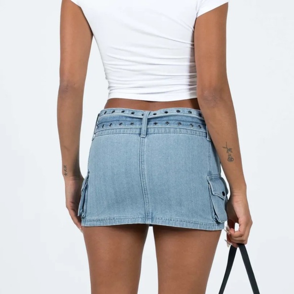 Princess‎ Polly Iconic Cargo Mini Skirt Denim - Picture 2 of 7
